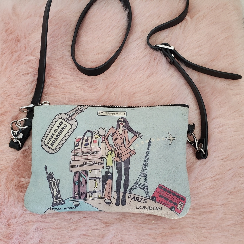 Barbara Rihl Paris mini leather crossbody bag.